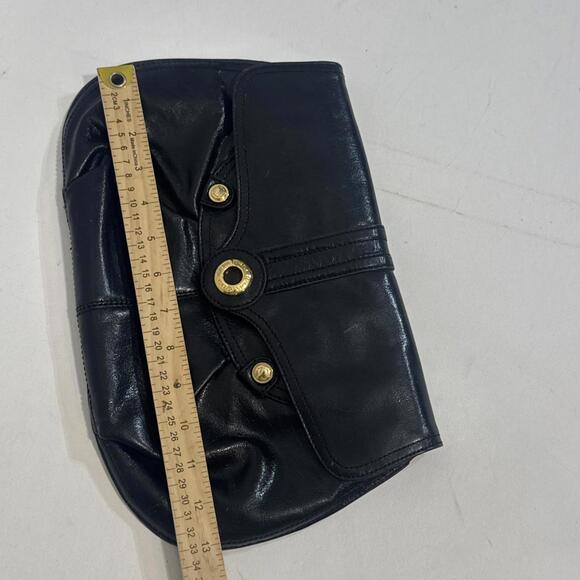 Perlina Black Patent Leather Black Kiss-lock Wallet Coin Purse Clutch EUC - Picture 13 of 15